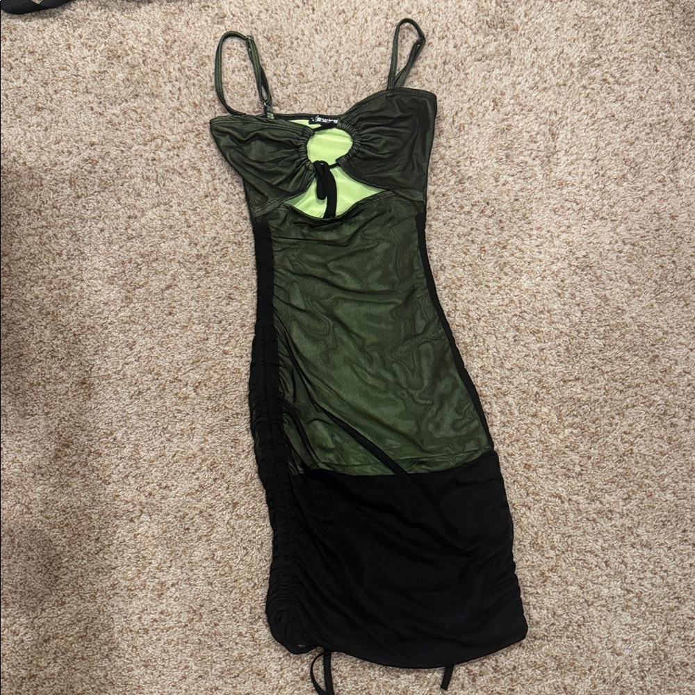 Sexy Green and Black Dress